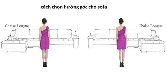 Cách chọn hướng góc cho sofa