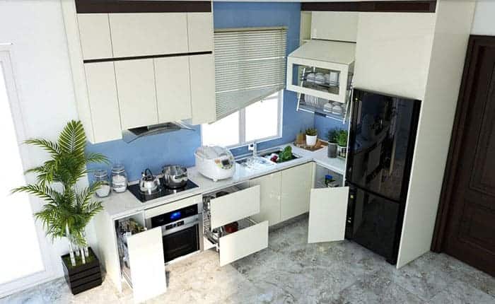 Thiết kế phòng bếp đẹp đối với không gian bếp nhỏ