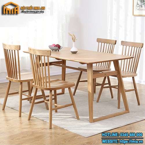 Bộ bàn ăn 4 ghế bằng gỗ MA-7000