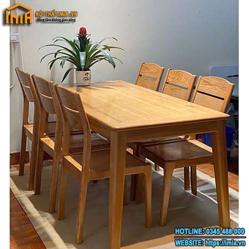 Bộ bàn ăn 6 ghế gỗ sồi đẹp MA-7017