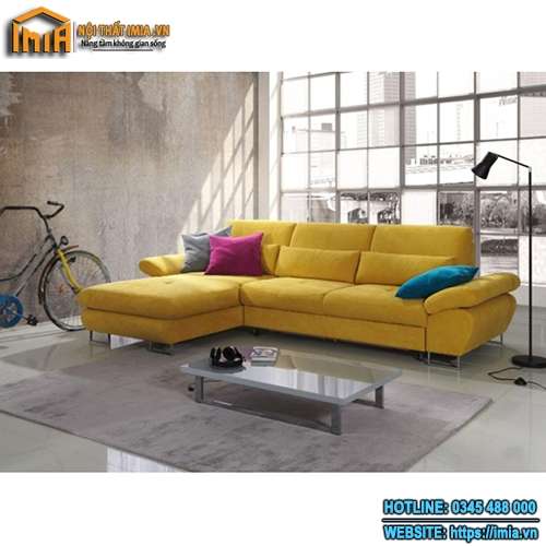 Sofa góc đẹp màu vàng MA-1004