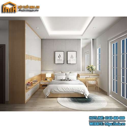Bộ giường tủ phòng ngủ gỗ tự nhiên hiện đại MA-5023