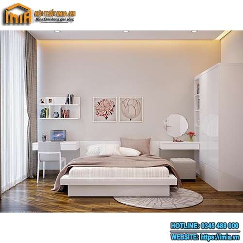 Bộ nội thất phòng ngủ giá rẻ bằng gỗ MA-5028